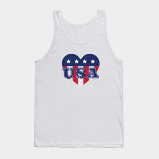 USA Heart Love - 4th July, Independence Day Gift Tank Top